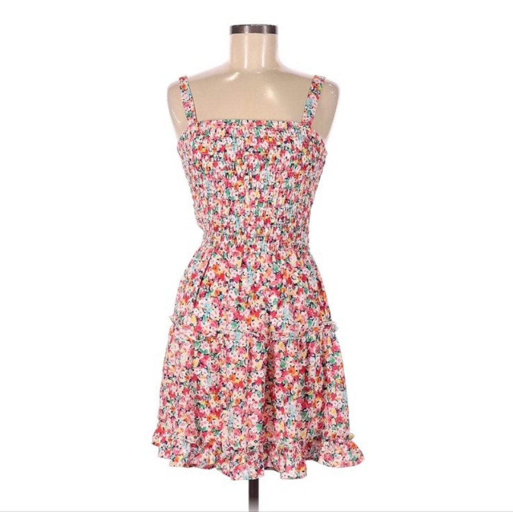 NWOT Sienna Sky Floral Ditsy Smocked Spring Summer Mini Dress - Picture 1 of 6